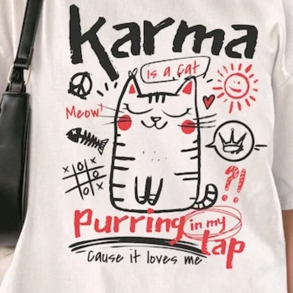 Funny Cat Shirt, Cute Cat Graphic Tee, Cat Lover Gift, Funny Animal Shirt - Picture 2 of 3